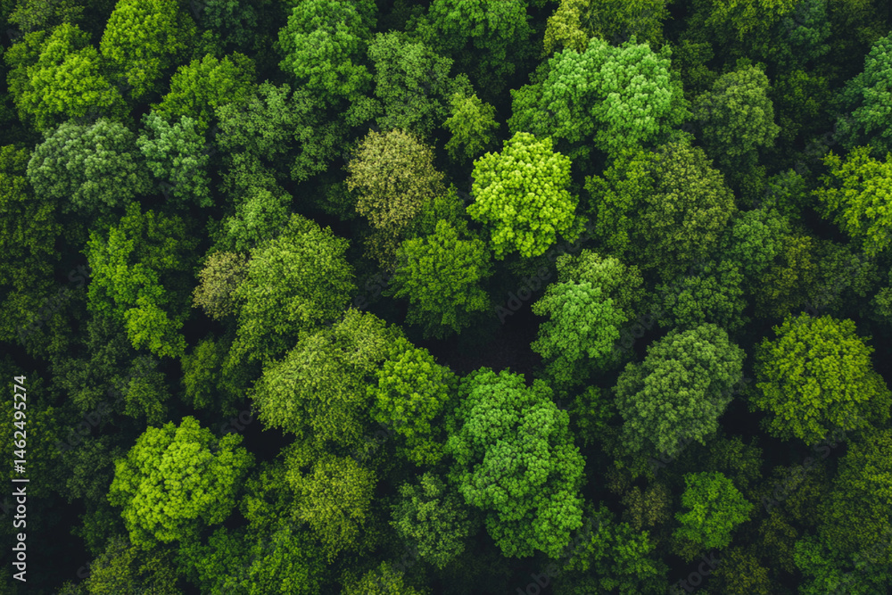 Dense lush forest viewed from above showcasing various shades of green foliage and tree canopy in natural setting Dense lush forest viewed from above showcasing various shades of green foliage and tree canopy in natural setting