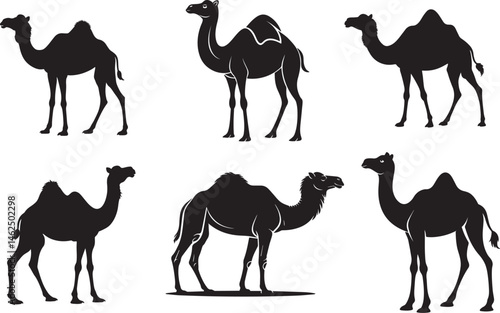 camels silhouettes set