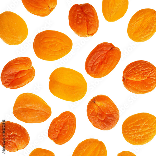 Bright and vibrant apricots arranged artistically on a transparent background for a fresh and colorful display