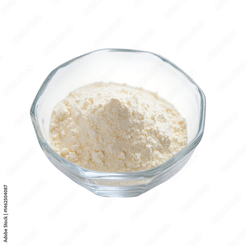 Flour in a Clear Glass Bowl as Ingredient for Baking and Cooking Delights