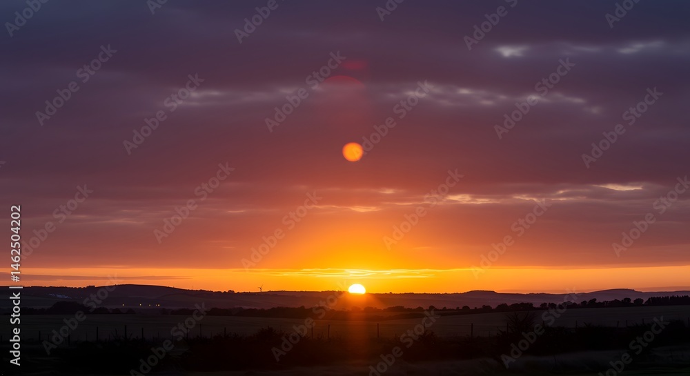 Naklejka premium Sunset Over Landscape