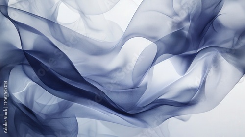 Wallpaper Mural Abstract flowing fabric in shades of blue on white background Torontodigital.ca