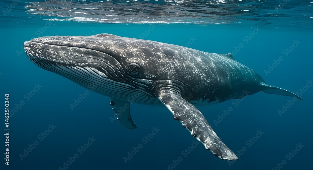 Obraz premium Humpback Whale Swimming Underwater