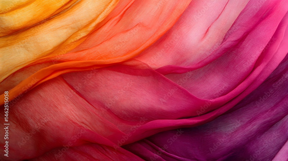 Vibrant, flowing fabric with a gradient of warm colors. Vibrant, flowing fabric with a gradient of warm colors.