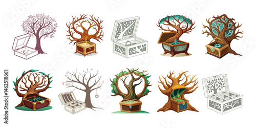 Hollowtree Jewelry Box set – Handcrafted Wooden Keepsake Box for Rings, Earrings & Precious Memories, wooden jewelry box, rustic jewelry box, handmade jewelry box, handcrafted keepsake box, wood ring.