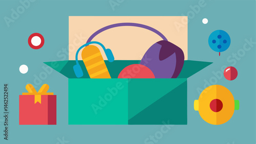 Sensory Toolkit An open box filled with items like fidget toys stress balls noisecanceling headphones and textured fabrics.