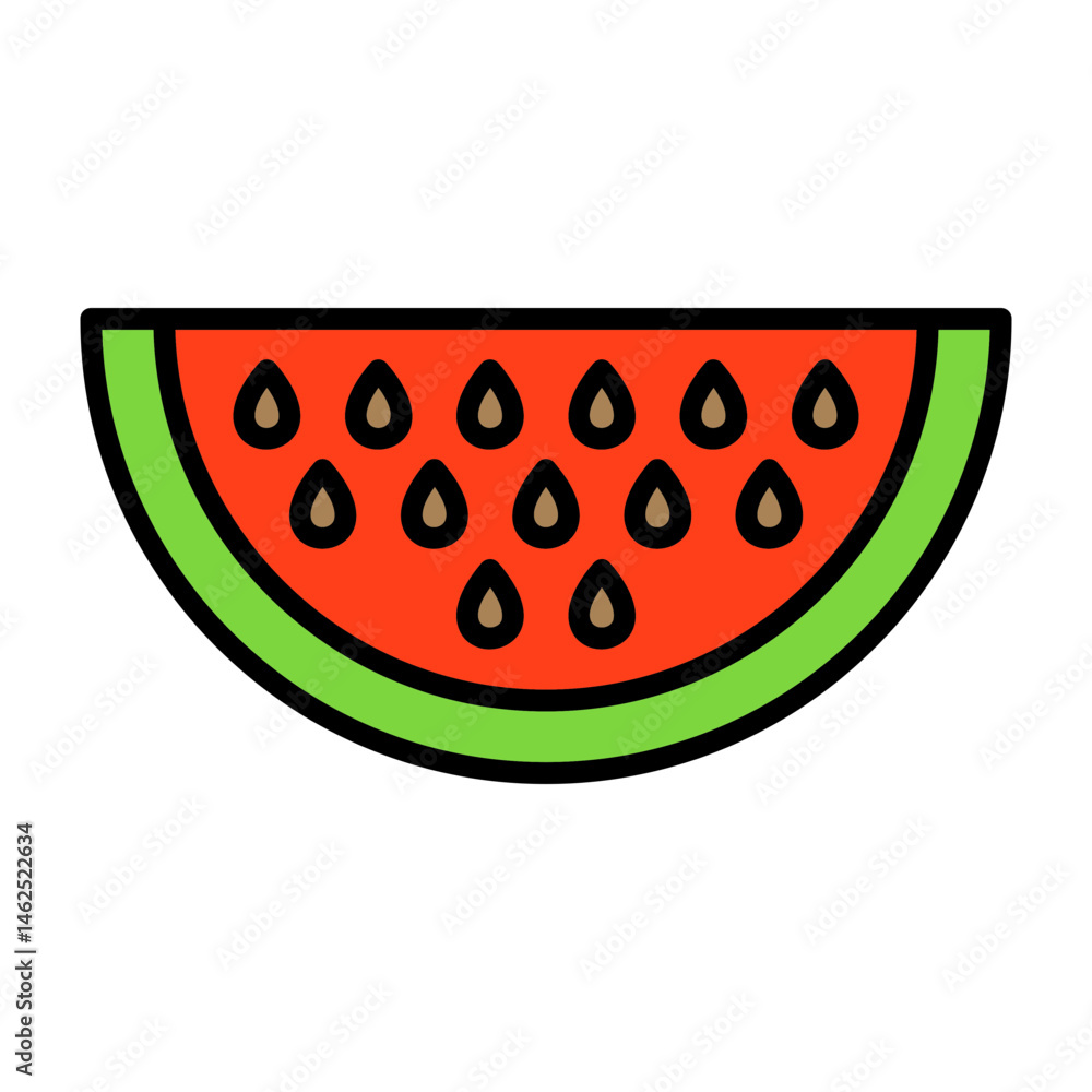 Watermelon Flat Vector Icon Watermelon Flat Vector Icon