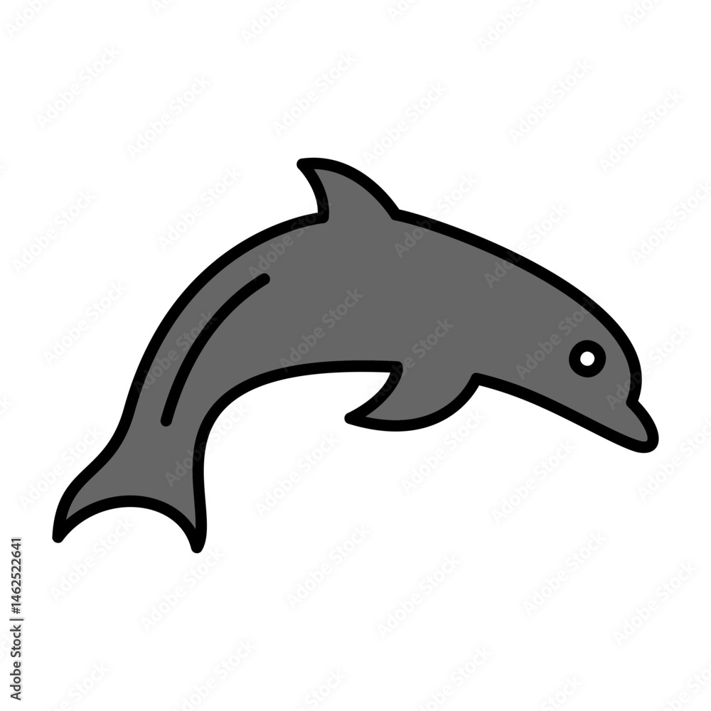 Fototapeta premium Dolphin Flat Vector Icon