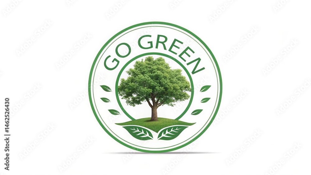 Go Green Detailed Tree Logo Go Green Detailed Tree Logo