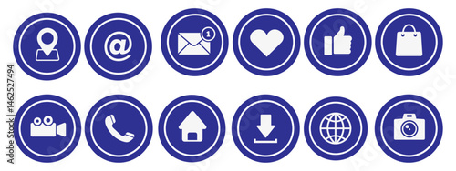 Icon, logo, symbol vector illustration. location, like, love, house, call, earth camera. Eps 10