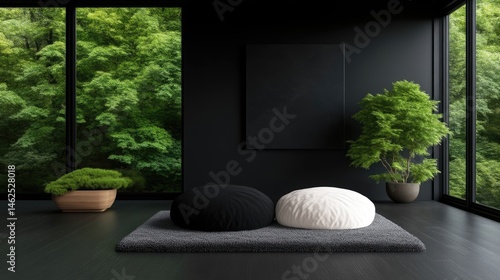Minimalist Zen Room with Nature View