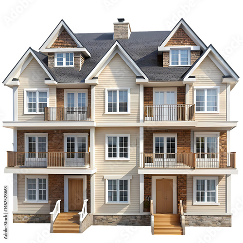 Luxury MultiFamily Home Real Estate Photography for Sale isolated on transparent background