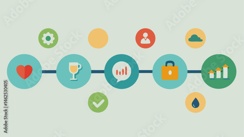 Health Milestones A timeline view showcasing personal milestones achieved such as weight loss fitness goals and health checkups featuring circular icons and achievement badges.