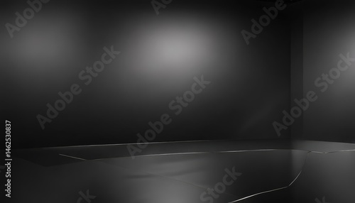 Sleek black aluminum backdrop, polished to a mirror sheen , aluminum, simple, dark background