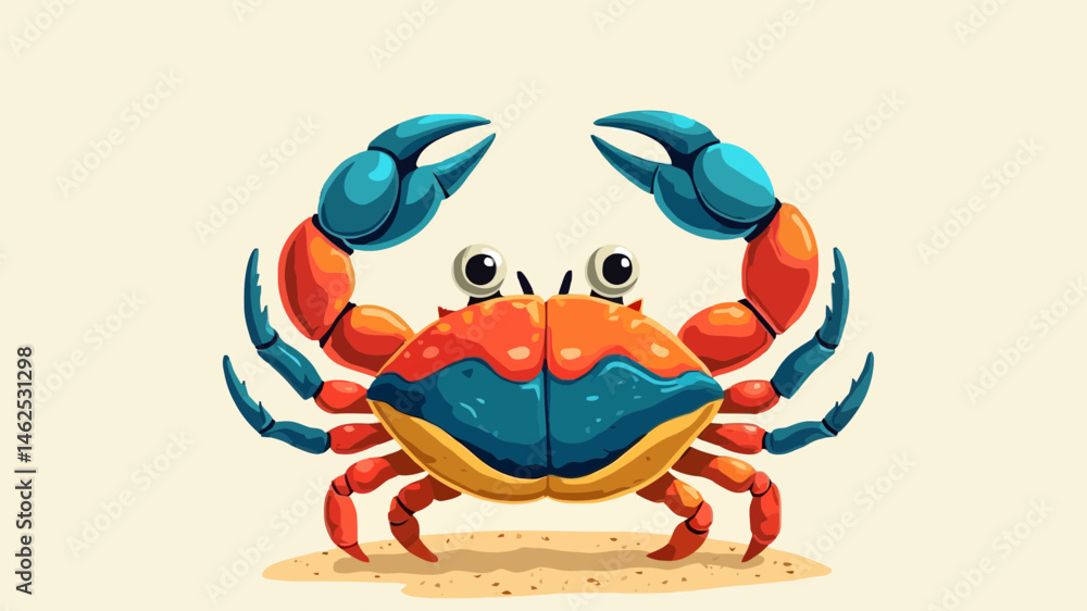 Obraz premium crab in cream background