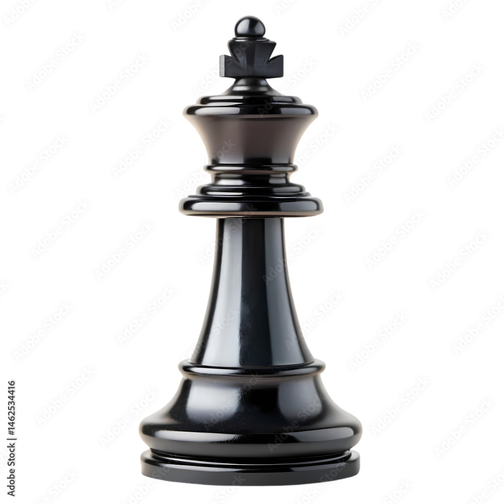 Black Chess King Piece Strategy Leadership and Power isolated on transparent background Black Chess King Piece Strategy Leadership and Power isolated on transparent background
