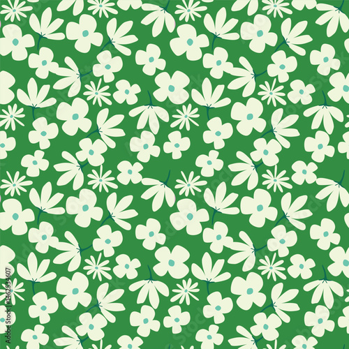 Wallpaper Mural Cute floral pattern. Seamless vector pattern. Elegant template for fashion prints. Small pink and blue flowers for folk print. White background. Stock vector Torontodigital.ca