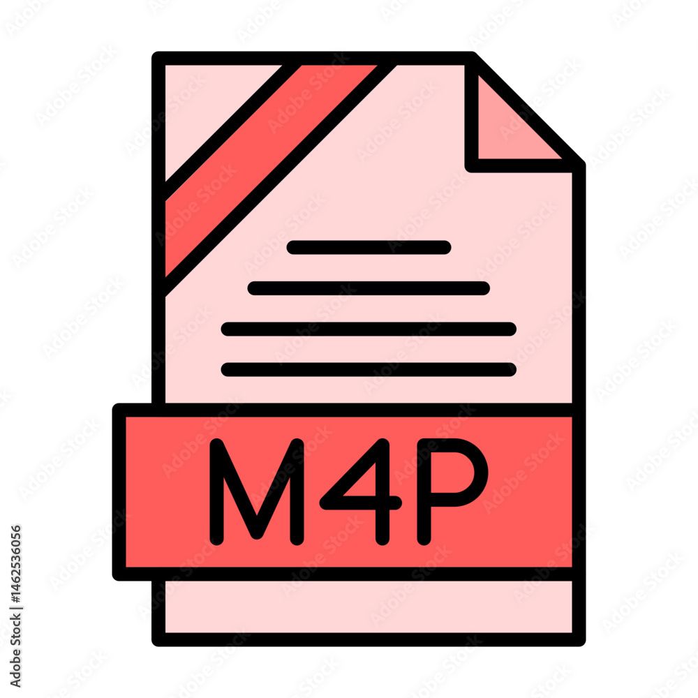 M4P File Format Vector Icon M4P File Format Vector Icon