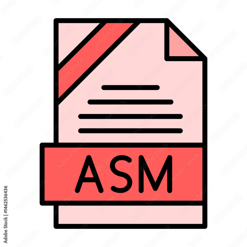 ASM File Format Vector Icon ASM File Format Vector Icon