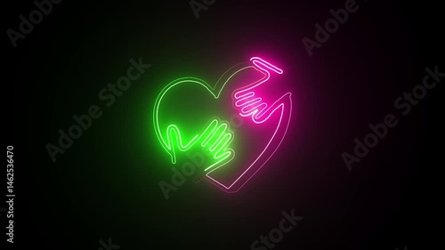 Glowing red particles draw a heart shape.alpha channel(transparent background).animation for romantic background, happy Valentine's day.concept of love and friendship.	