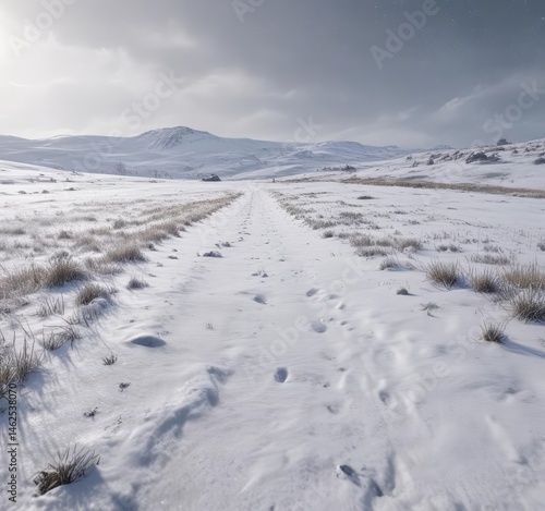 Wallpaper Mural Softly falling snow on undisturbed, snow-covered field ,  powder snow,  field,  calm Torontodigital.ca