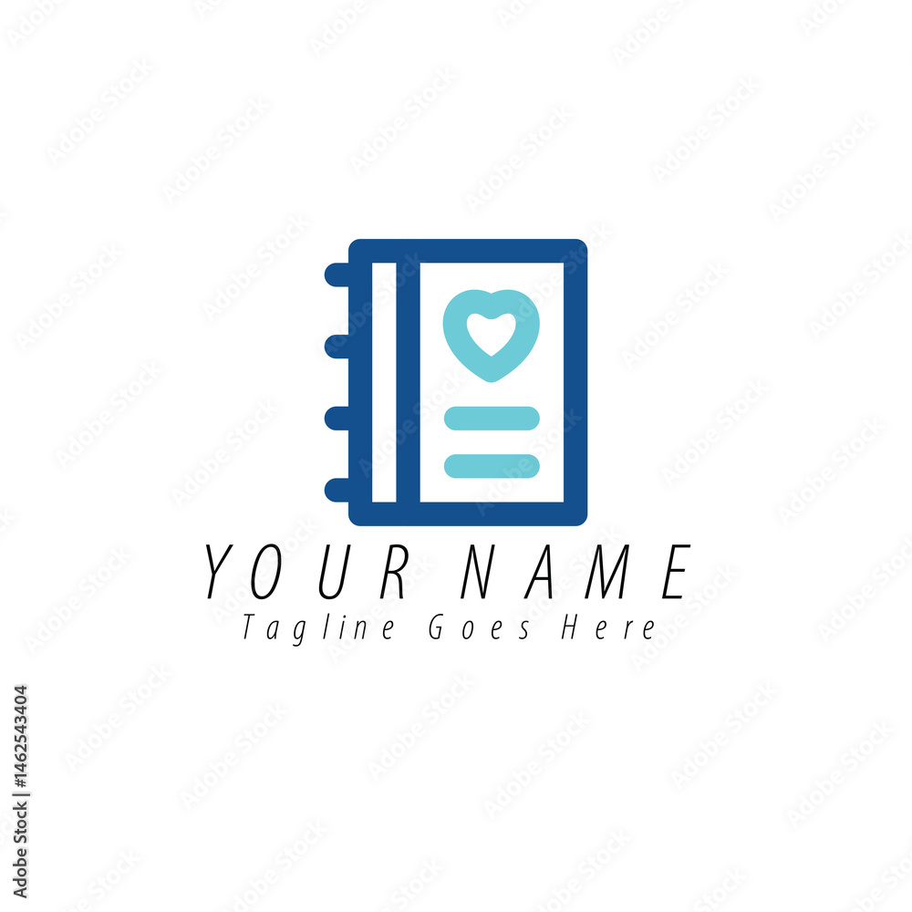 Notebook Logo Design. A Heartfelt Journal Notebook Logo Design. A Heartfelt Journal