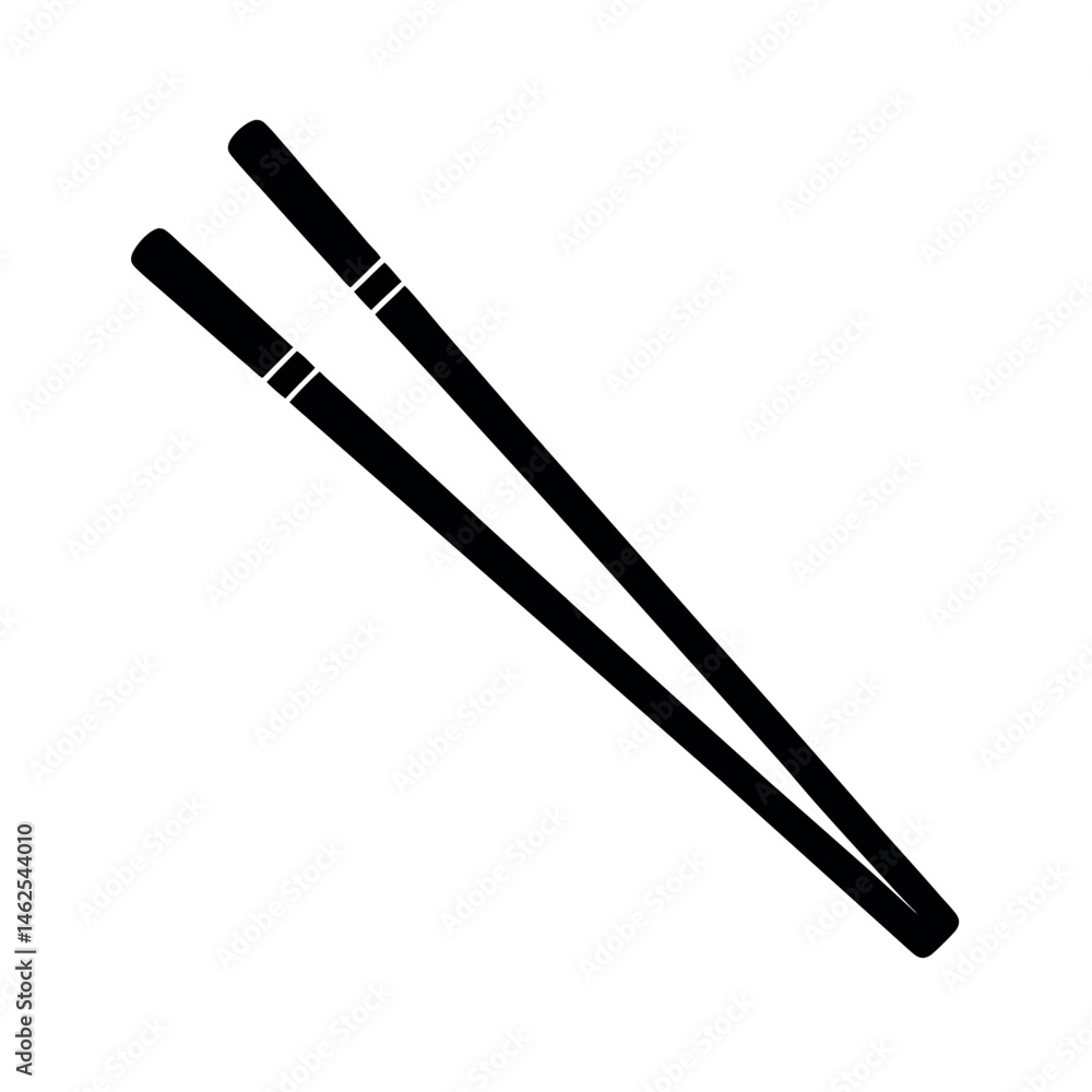 Chopsticks Black Vector Silhouette Illustration Chopsticks Black Vector Silhouette Illustration