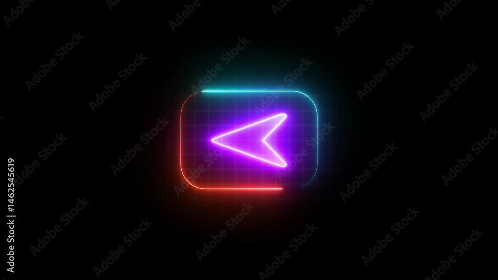High-Contrast LED Neon Play Icon – Multimedia Button for Apps & Video High-Contrast LED Neon Play Icon – Multimedia Button for Apps & Video