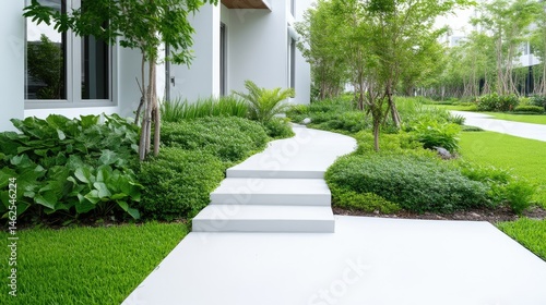 Wallpaper Mural Modern landscaping design with pathway and steps Torontodigital.ca