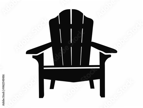Classic  Adirondack chair silhouette vector, chair icon