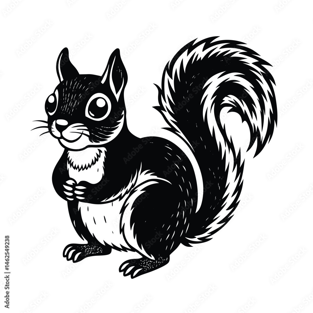 Obraz premium a cute squirrel vector art silhouette