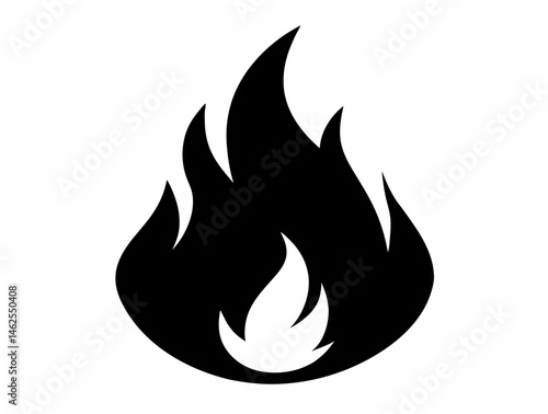 Fire icon vector, Fire flame icon silhouette