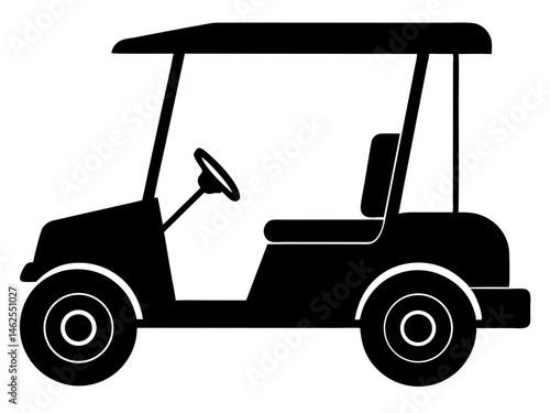 Golf cart vector silhouette, golf car vector illustration