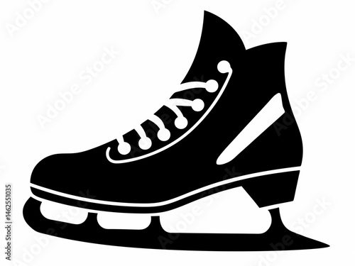 Ice Skating silhouette  Icon, Skate Shoe Vector illlustration