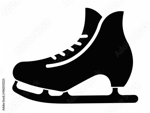 Ice Skating silhouette  Icon, Skate Shoe Vector illlustration
