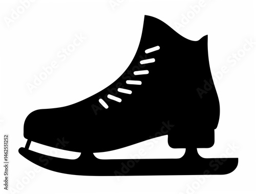 Ice Skating silhouette  Icon, Skate Shoe Vector illlustration