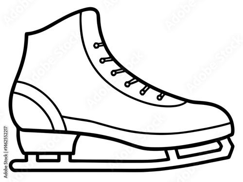 Ice Skating Icon, Skate Shoe outline Vector art