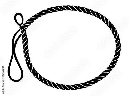 Rope Border Lasso vector illustration, Rope Frame Border vector Lasso concept
