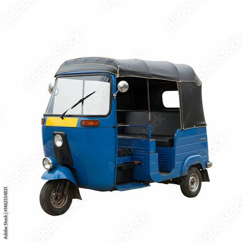 HighResolution Blue Auto Rickshaw Image Stock Photo for Commercial Use