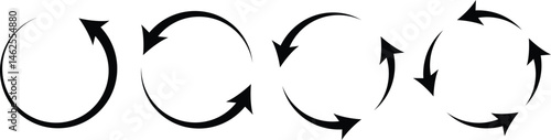 circle arrow icon set. refresh and reload icon set.