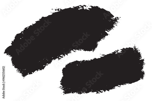 Mascara smears texture Vector scribble black brush strokes isolated on white
