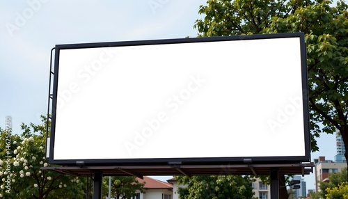 Wallpaper Mural Blank Billboard Mockup Large Outdoor Advertising Space in Residential Area Torontodigital.ca
