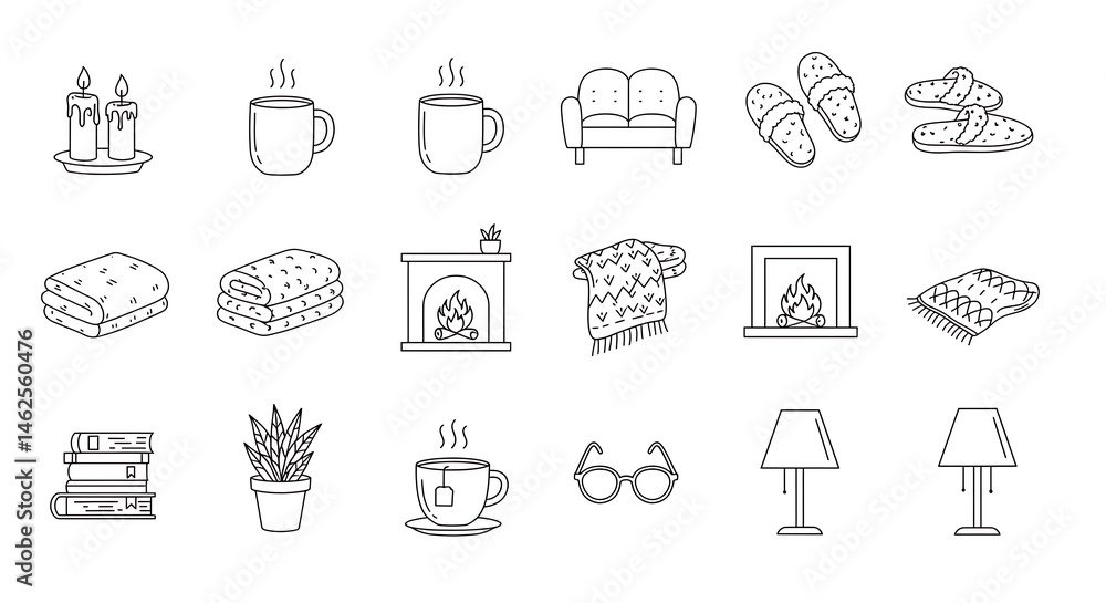 Cozy Home Elements Icons Cozy Home Elements Icons