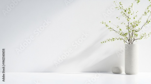 Minimalist, modern scene with vase and branches