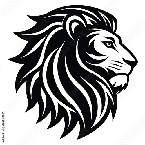 Wallpaper Mural Lion Face Silhouette Vector – Majestic Animal Head Outline for Logos and Tribal Designs Torontodigital.ca