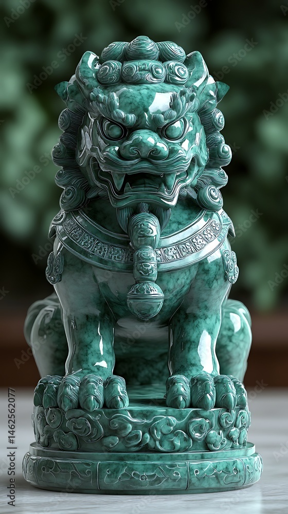 Classic stone lion pair Chinese guardian style high resolution image Classic stone lion pair Chinese guardian style high resolution image