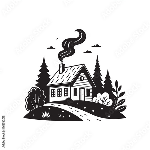 Minimalist House Silhouette Icon
