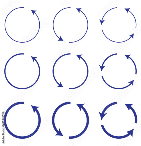 circle arrow icon set. refresh and reload icon set.