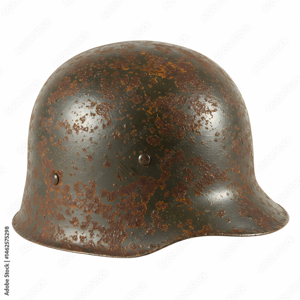 Obraz premium Rusty Military Helmet WWII German Stahlhelm History