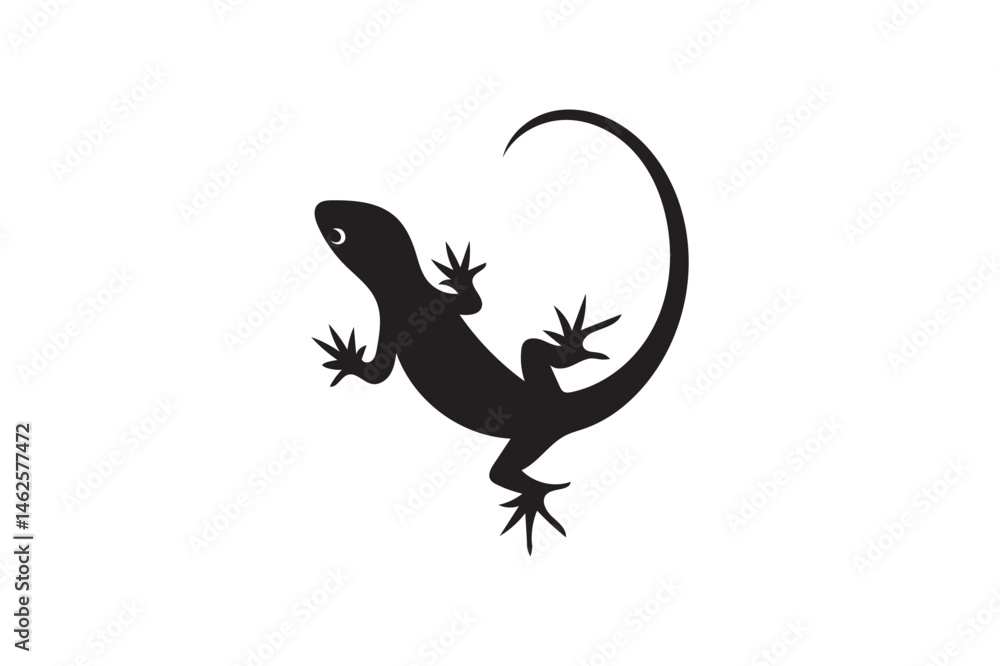 Obraz premium lizard silhouette on white background.